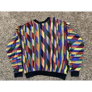Vintage Tundra Canada Sweater 3D Coogi Like Cosby Biggie Hip Hop Size Large